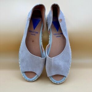 Verbenas Cruz Serraje gray suede espadrille flats, Women’s 10 (41), EUC
